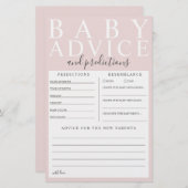 Pink Baby Advice & Predictions Baby Shower Game (Vorne/Hinten)