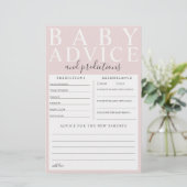 Pink Baby Advice & Predictions Baby Shower Game (Stehend Vorderseite)