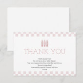 Pink Baby an Bord Danke Karte (Vorne/Hinten)