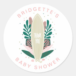 Pink Baby an Bord Danke klassische Rundaufkleber Runder Aufkleber