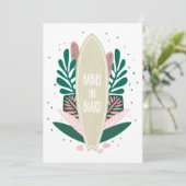 Pink Baby an Bord Twins Baby Dusche Einladung (Stehend Vorderseite)