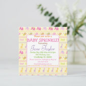 Pink Baby Animals Baby Sprinkle Einladungen (Stehend Vorderseite)