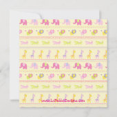 Pink Baby Animals Baby Sprinkle Einladungen (Rückseite)