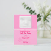 Pink Baby Announctions Cards Einladung (Stehend Vorderseite)