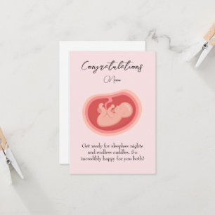 Pink Baby auf dem Weg Glückwunschkarte