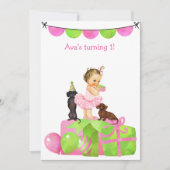 Pink Baby Ballerina Dackel Party Einladung (Vorderseite)