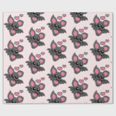 Pink Baby Bat Geschenkpapier (Flach)