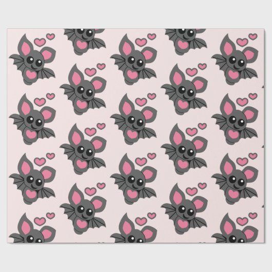 Pink Baby Bat Geschenkpapier (Flach)