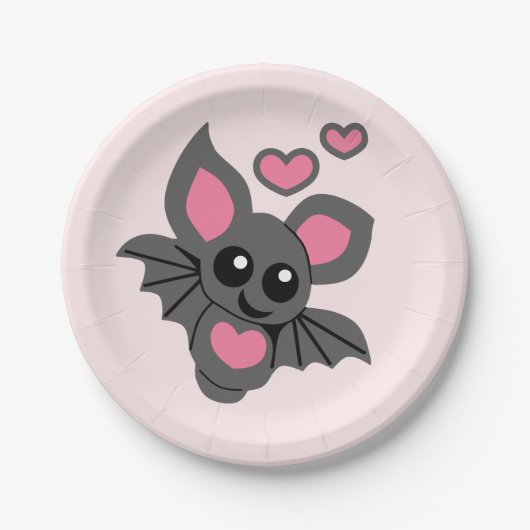 Pink Baby Bat Pappteller (Vorderseite)