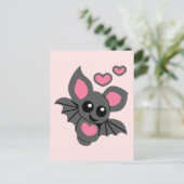 Pink Baby Bat Postkarte (Stehend Vorderseite)