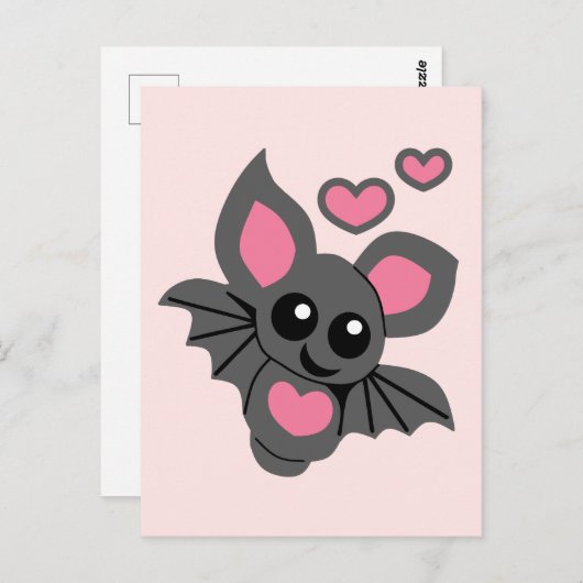 Pink Baby Bat Postkarte (Vorne/Hinten)