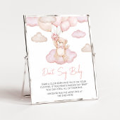 Pink Baby Bear Balloon Babydusche Say Baby nicht Poster