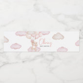 Pink Baby Bear Balloon Babydusche Wasserflaschenetikett (Einzelnes Label)