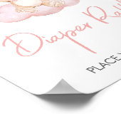 Pink Baby Bear Balloon Babydusche Windelwanne Poster (Ecke)