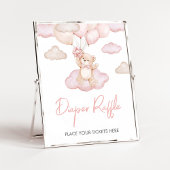 Pink Baby Bear Balloon Babydusche Windelwanne Poster