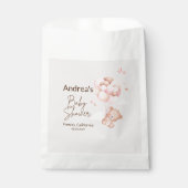 Pink Baby Bear & Balloons Babydusche Geschenktütchen (Vorderseite)