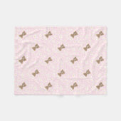Pink Baby Bear Floral Daisy Fleecedecke (Vorderseite (Horizontal))