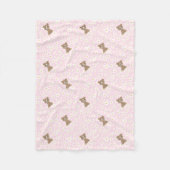 Pink Baby Bear Floral Daisy Fleecedecke (Vorderseite)