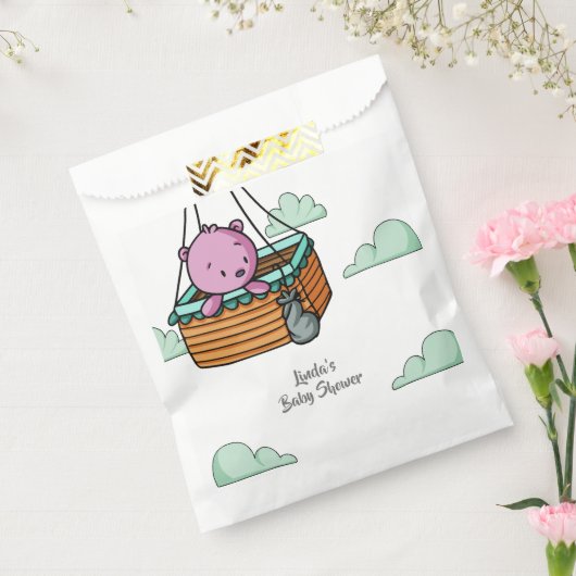 Pink Baby Bear in Hot Air Ballon Babydusche Geschenktütchen (Versiegelt)