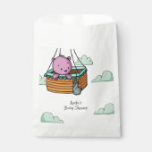 Pink Baby Bear in Hot Air Ballon Babydusche Geschenktütchen (Vorderseite)