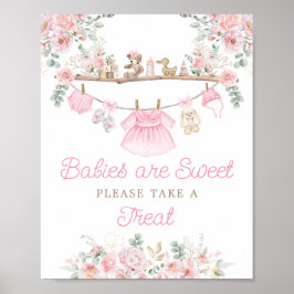 Pink Baby Bekleidung Babys sind süßes Tischschild Poster