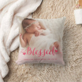 Pink Baby Birth Foto Keepake Kissen (Decke)