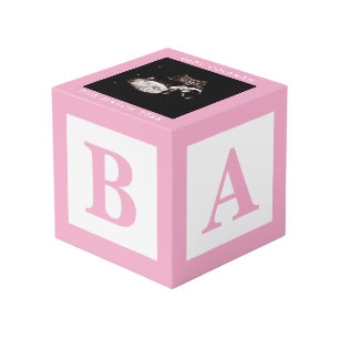Pink Baby Block Sonogram Pregnancy Keepake Foto Würfel