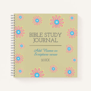 Pink Baby Blue Daisies Bible Studies Journal Notizblock