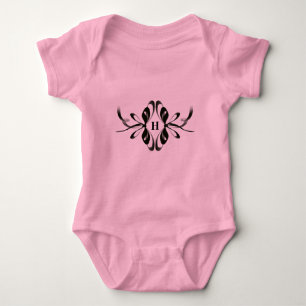 Pink Baby Bodysuit mit eleganter Schwarzer Bow Mon Strampler