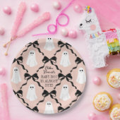 Pink Baby Boo Fast Due Geister und schwarze Bogen Pappteller (Party)