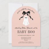 Pink Baby Boo Ghost Halloween Kinderdusche Einladung (Vorderseite)