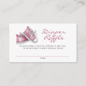 Pink Baby Booties Baby Shower Diaper Raffle Begleitkarte (Vorderseite)