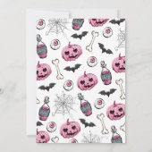 Pink Baby braut Halloween Babydusche Einladung (Rückseite)