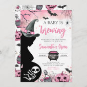 Pink Baby braut Halloween Babydusche Einladung (Vorne/Hinten)