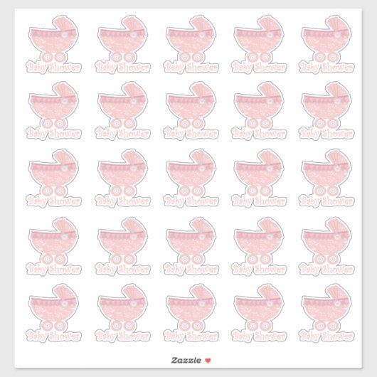 Pink Baby Buggy Baby Shooting Stickers Aufkleber (Blatt)