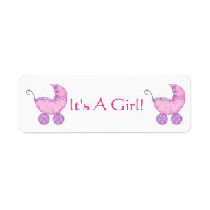 Pink Baby Buggy Carriage It's a Girl Customized