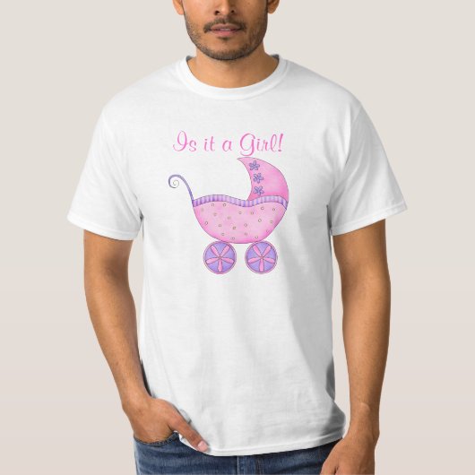 Pink Baby Buggy Es ist der Vater eines Mädchens T-Shirt (Vorderseite)