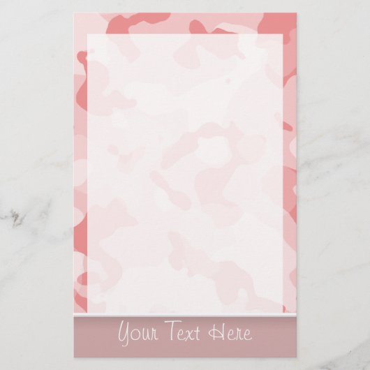 Pink-Baby-Camouflage; Personalisiert Briefpapier (Vorderseite)