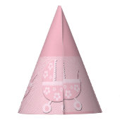 Pink Baby Carriage Baby Shooting Party Hat Partyhütchen (Rückseite)