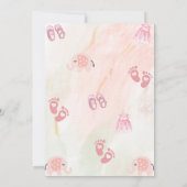 Pink Baby Carriage Baby Shower Einladung (Rückseite)