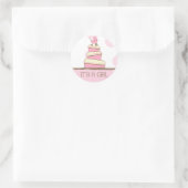 Pink Baby Carriage Cake "It's a Girl" Aufkleber (Tasche)