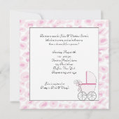 Pink Baby Carriage Diva Leopard Baby Girl Dusche Einladung (Rückseite)