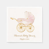 Pink Baby Carriage Grandmillennial Napkin Serviette (Vorderseite)