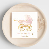 Pink Baby Carriage Grandmillennial Napkin Serviette