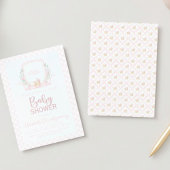 Pink Baby Carriage Monogram Baby Shooting Einladung