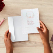 Pink Baby Carriage Monogram Baby Shooting Einladung