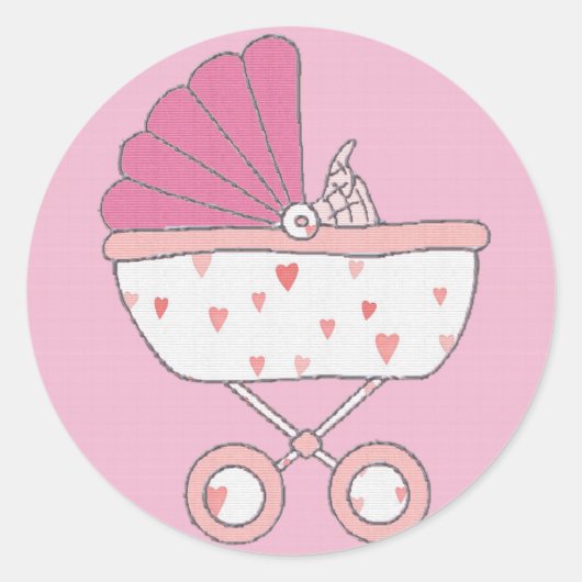 Pink Baby Carriage Sticker (Vorderseite)