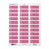 Pink Baby Carriage Stoller d8 Address Labels (Vorne)