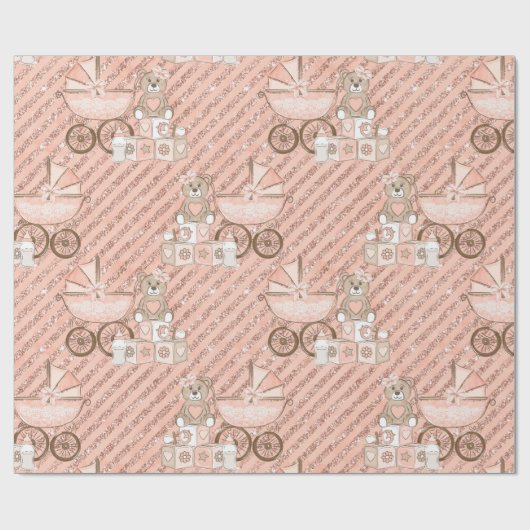 Pink Baby Carriers Geschenkpapier (Flach)