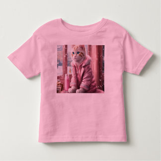 Pink Baby Cat Kleinkind Fine Jersey T - Shirt" Kleinkind T-shirt